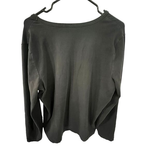 Jones Sport Basic Plain Black V-Neck Stretchy Long Sleeve T-Shirt - Picture 3 of 3